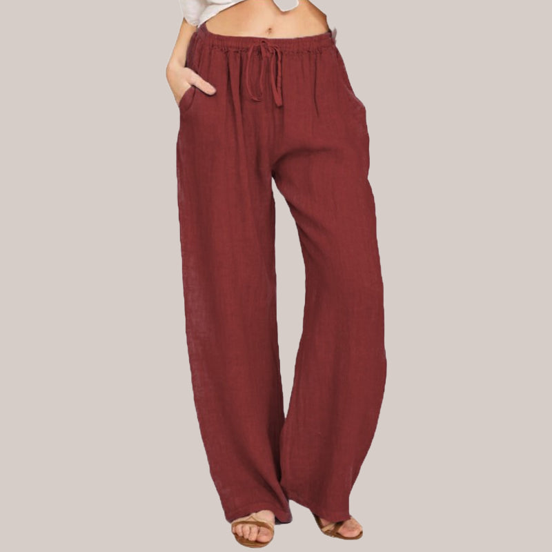 Lina Wide Leg Pants | Lightweight Cotton-Linen Blend, Flattering Fit 2