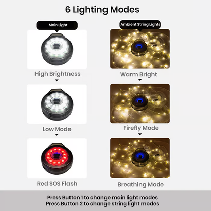 Luma Camping Light | Retractable Lantern & String Lights 6