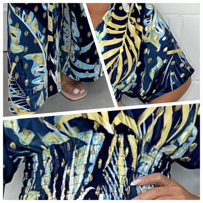 Luna Bodysuit | Leaf Print, Plus Size 6