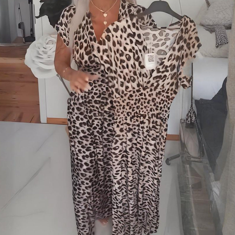 Luna Leopard Dress | Deep V-Neck, Maxi Length, Plus Size Available 2
