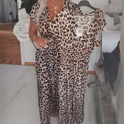 Luna Leopard Dress | Deep V-Neck, Maxi Length, Plus Size Available 2