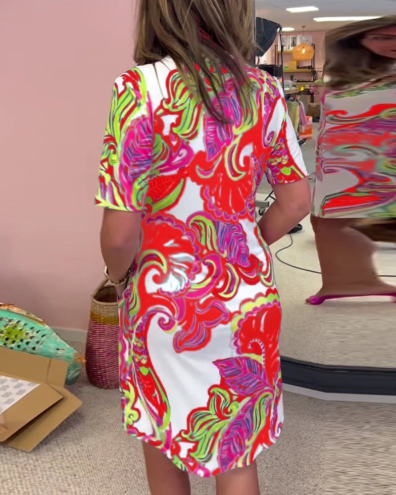 Luna Midi Dress | Vibrant Print, Lightweight Polyester 6