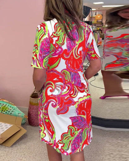 Luna Midi Dress | Vibrant Print, Lightweight Polyester 6