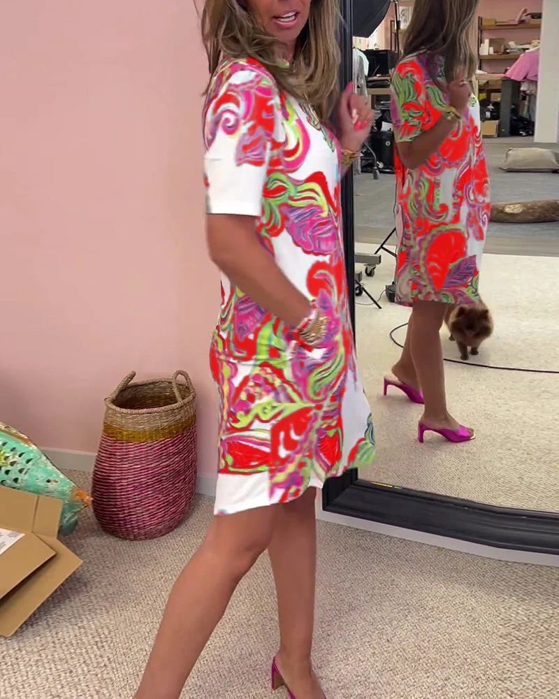 Luna Midi Dress | Vibrant Print, Lightweight Polyester 7