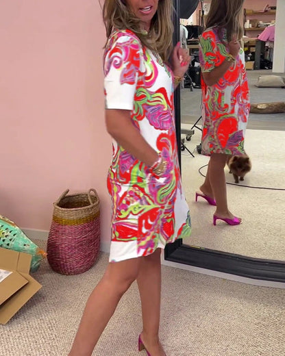 Luna Midi Dress | Vibrant Print, Lightweight Polyester 7