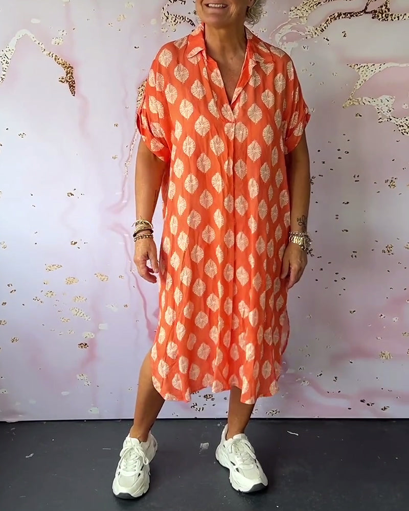 Luna Printed Shirt Dress | Comfortable Loose Fit 0