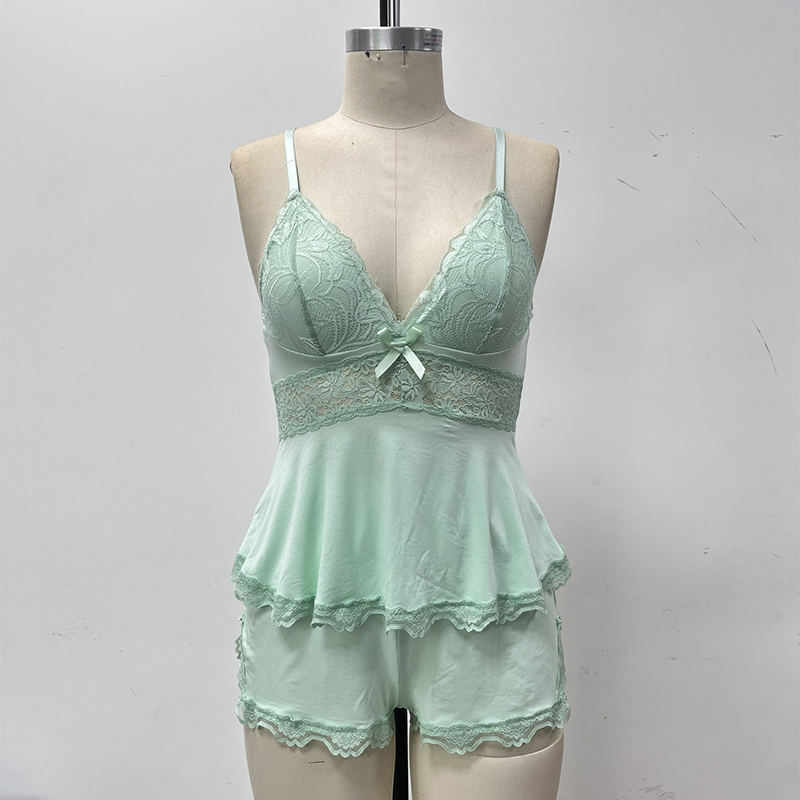 Luna Sleep Set | Modal Lace Camisole & Shorts, Best Pajamas for Women 9