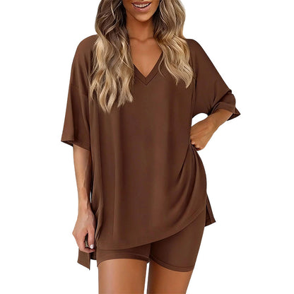 Luna Two Piece Set | Comfortable Pullover Tee and High-Waisted Shorts for Women 10