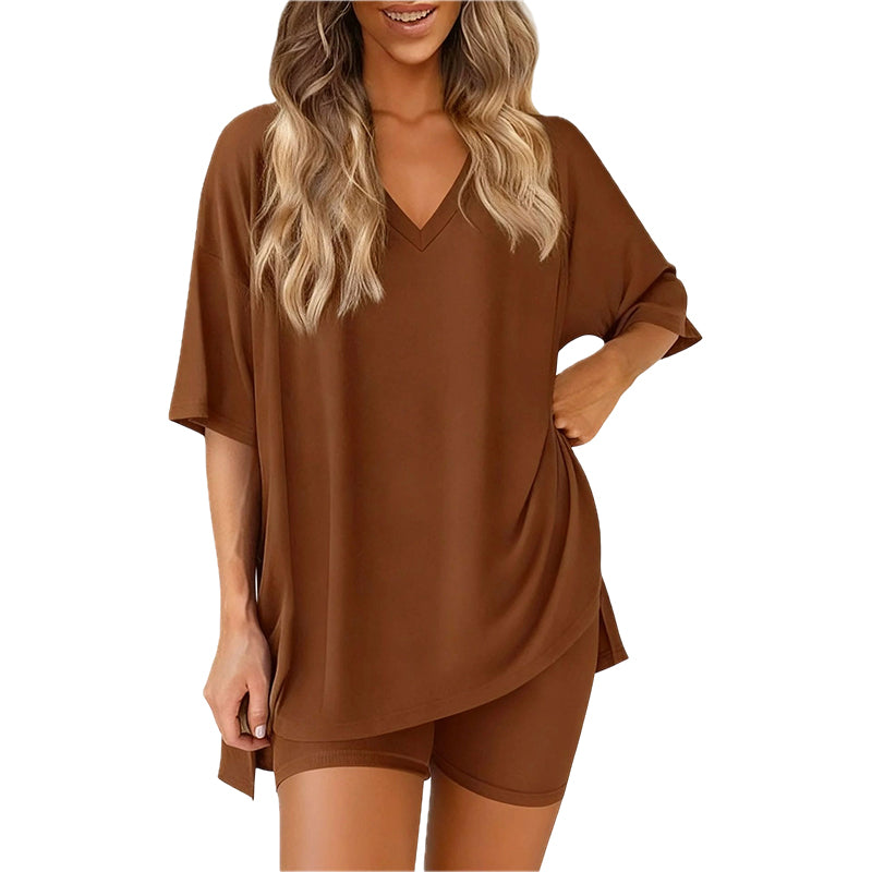 Luna Two Piece Set | Comfortable Pullover Tee and High-Waisted Shorts for Women 14