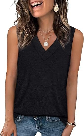 Luna White Tank Top for Women | Soft, Sleeveless V-Neck, Casual Fit 8