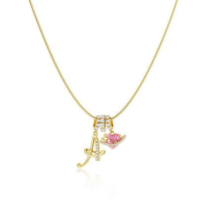 Luxe Initial Pendant Necklace | 3-Layer Gold Design with Adjustable Length 0
