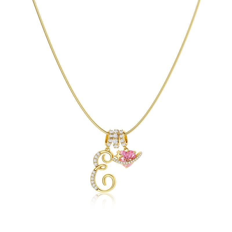Luxe Initial Pendant Necklace | 3-Layer Gold Design with Adjustable Length 11