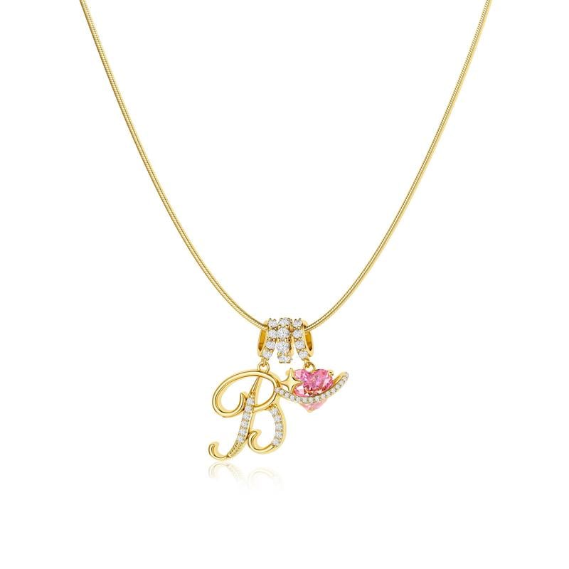 Luxe Initial Pendant Necklace | 3-Layer Gold Design with Adjustable Length 12