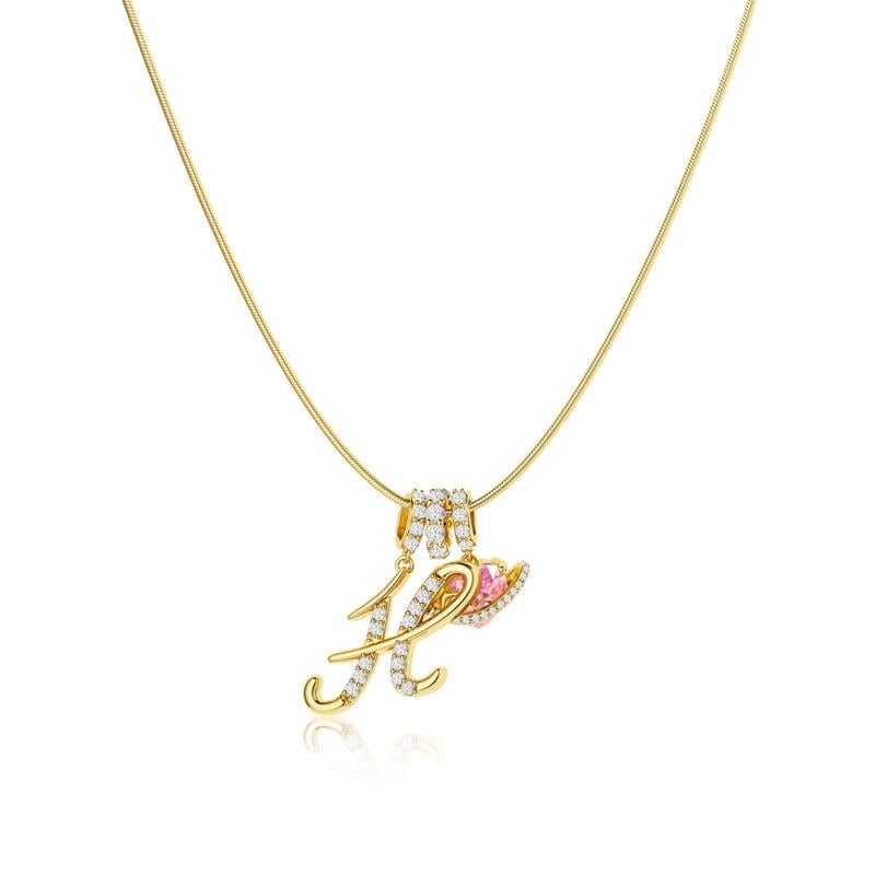 Luxe Initial Pendant Necklace | 3-Layer Gold Design with Adjustable Length 14