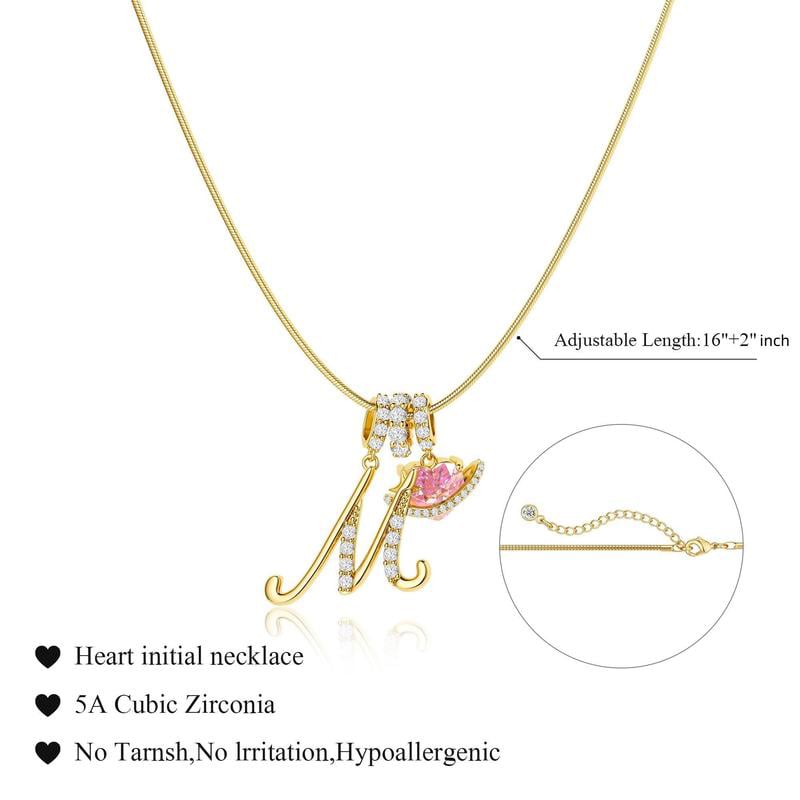 Luxe Initial Pendant Necklace | 3-Layer Gold Design with Adjustable Length 2