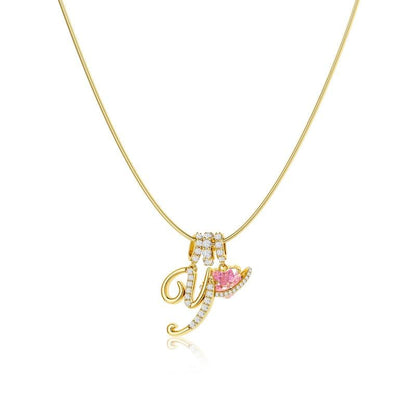 Luxe Initial Pendant Necklace | 3-Layer Gold Design with Adjustable Length 21