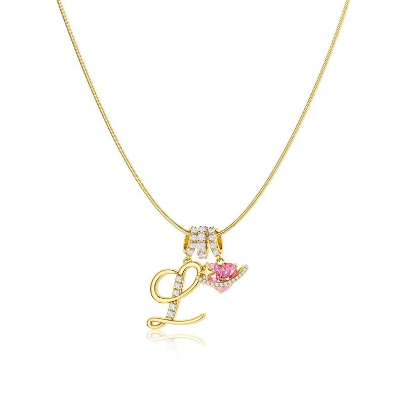 Luxe Initial Pendant Necklace | 3-Layer Gold Design with Adjustable Length 22