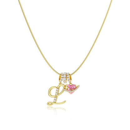 Luxe Initial Pendant Necklace | 3-Layer Gold Design with Adjustable Length 22