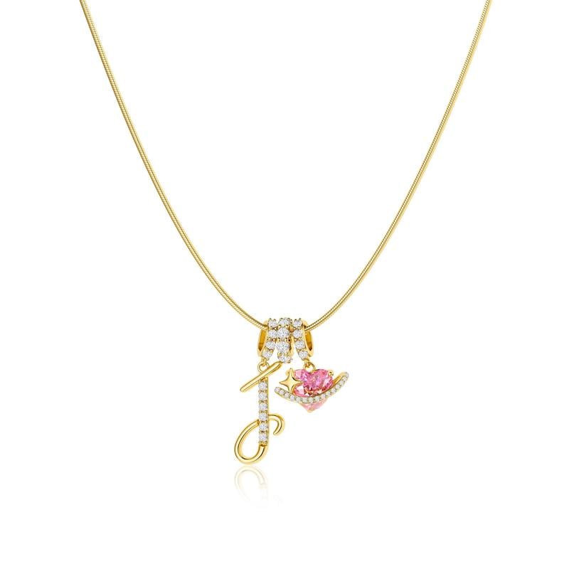 Luxe Initial Pendant Necklace | 3-Layer Gold Design with Adjustable Length 27