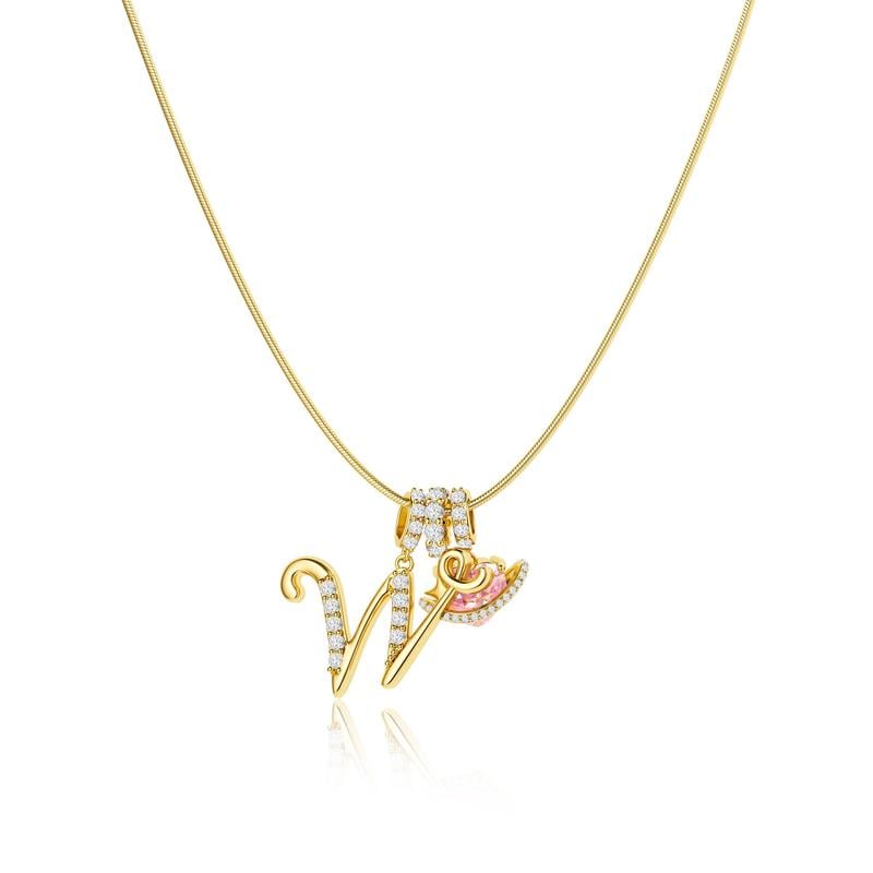Luxe Initial Pendant Necklace | 3-Layer Gold Design with Adjustable Length 29