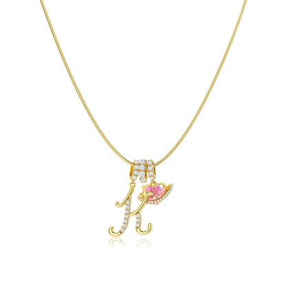 Luxe Initial Pendant Necklace | 3-Layer Gold Design with Adjustable Length 32