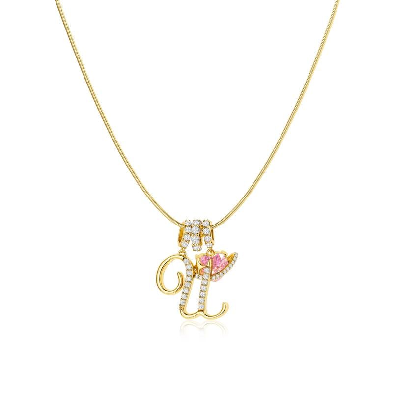 Luxe Initial Pendant Necklace | 3-Layer Gold Design with Adjustable Length 33