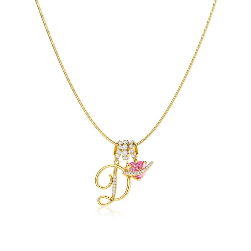 Luxe Initial Pendant Necklace | 3-Layer Gold Design with Adjustable Length 38