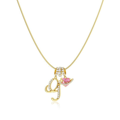 Luxe Initial Pendant Necklace | 3-Layer Gold Design with Adjustable Length 42