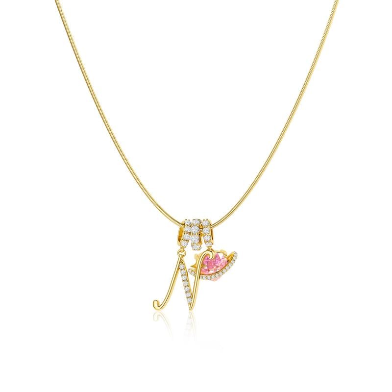 Luxe Initial Pendant Necklace | 3-Layer Gold Design with Adjustable Length 44