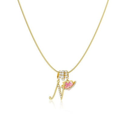 Luxe Initial Pendant Necklace | 3-Layer Gold Design with Adjustable Length 44