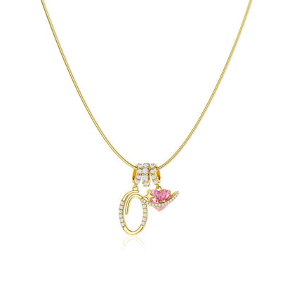 Luxe Initial Pendant Necklace | 3-Layer Gold Design with Adjustable Length 45