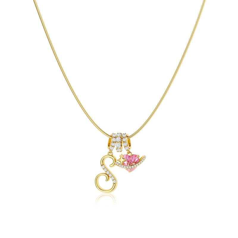 Luxe Initial Pendant Necklace | 3-Layer Gold Design with Adjustable Length 48