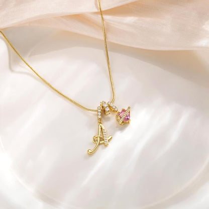 Luxe Initial Pendant Necklace | 3-Layer Gold Design with Adjustable Length 5