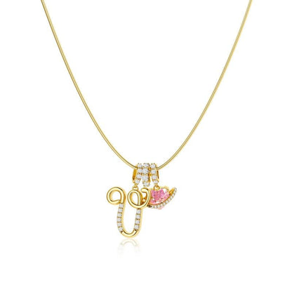 Luxe Initial Pendant Necklace | 3-Layer Gold Design with Adjustable Length 50