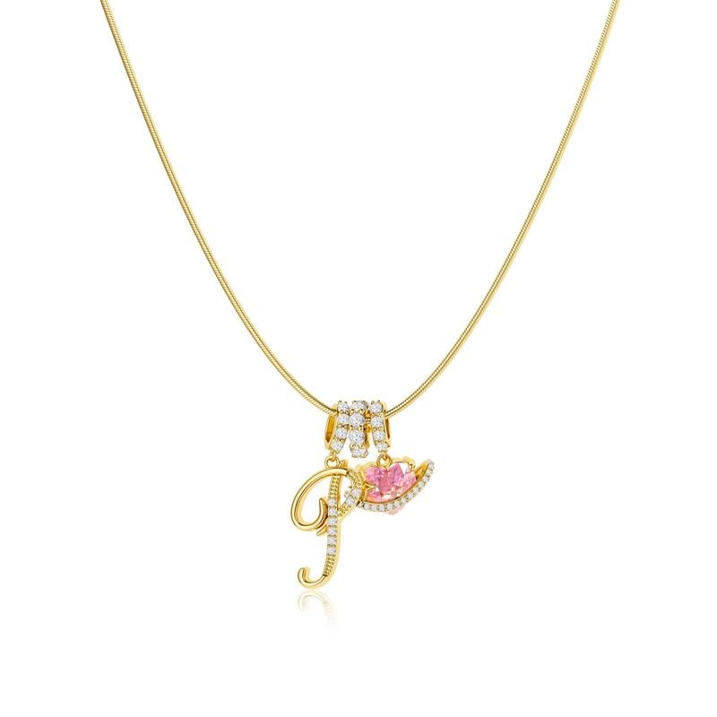 Luxe Initial Pendant Necklace | 3-Layer Gold Design with Adjustable Length 51