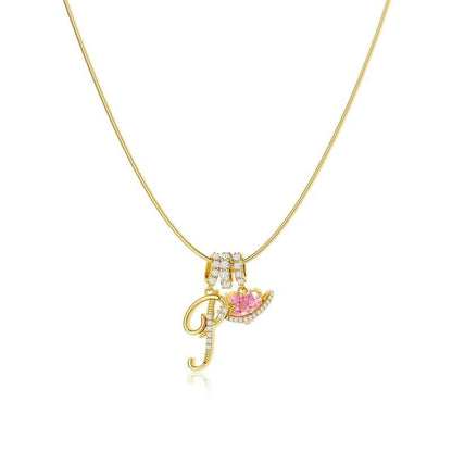 Luxe Initial Pendant Necklace | 3-Layer Gold Design with Adjustable Length 51