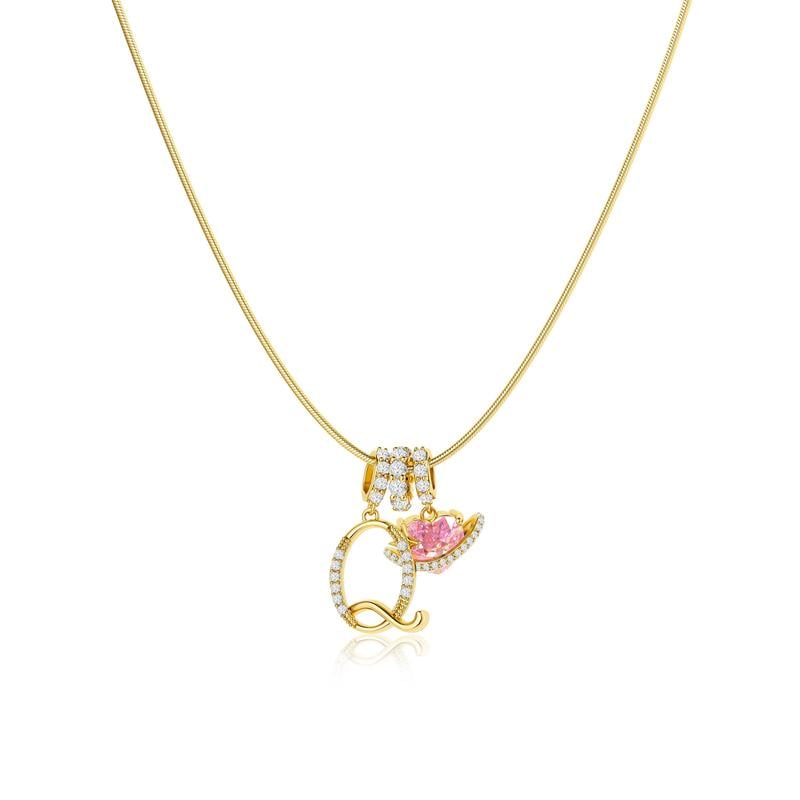 Luxe Initial Pendant Necklace | 3-Layer Gold Design with Adjustable Length 52