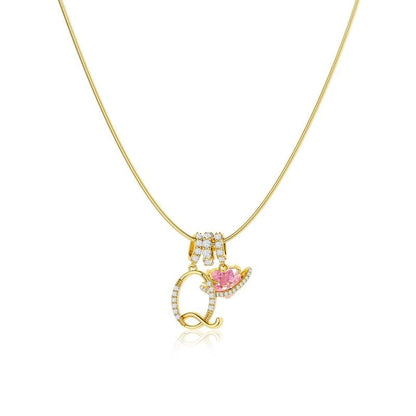 Luxe Initial Pendant Necklace | 3-Layer Gold Design with Adjustable Length 52
