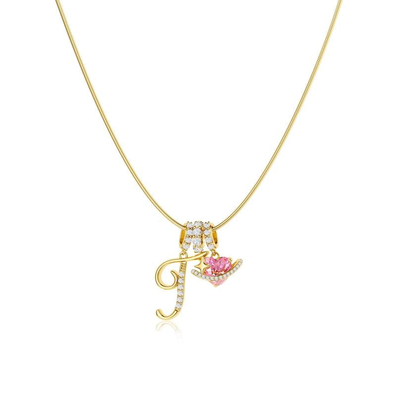 Luxe Initial Pendant Necklace | 3-Layer Gold Design with Adjustable Length 54