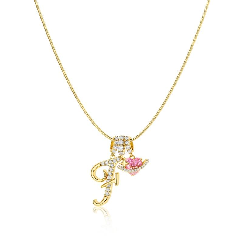 Luxe Initial Pendant Necklace | 3-Layer Gold Design with Adjustable Length 56