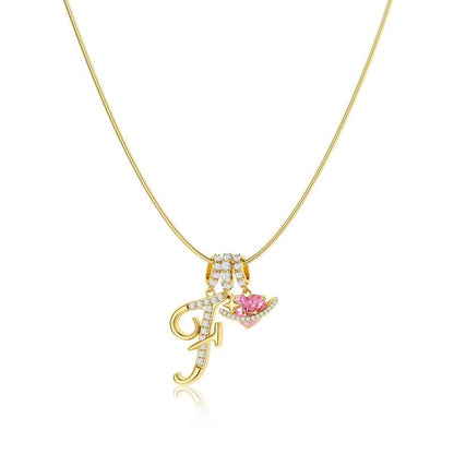 Luxe Initial Pendant Necklace | 3-Layer Gold Design with Adjustable Length 56