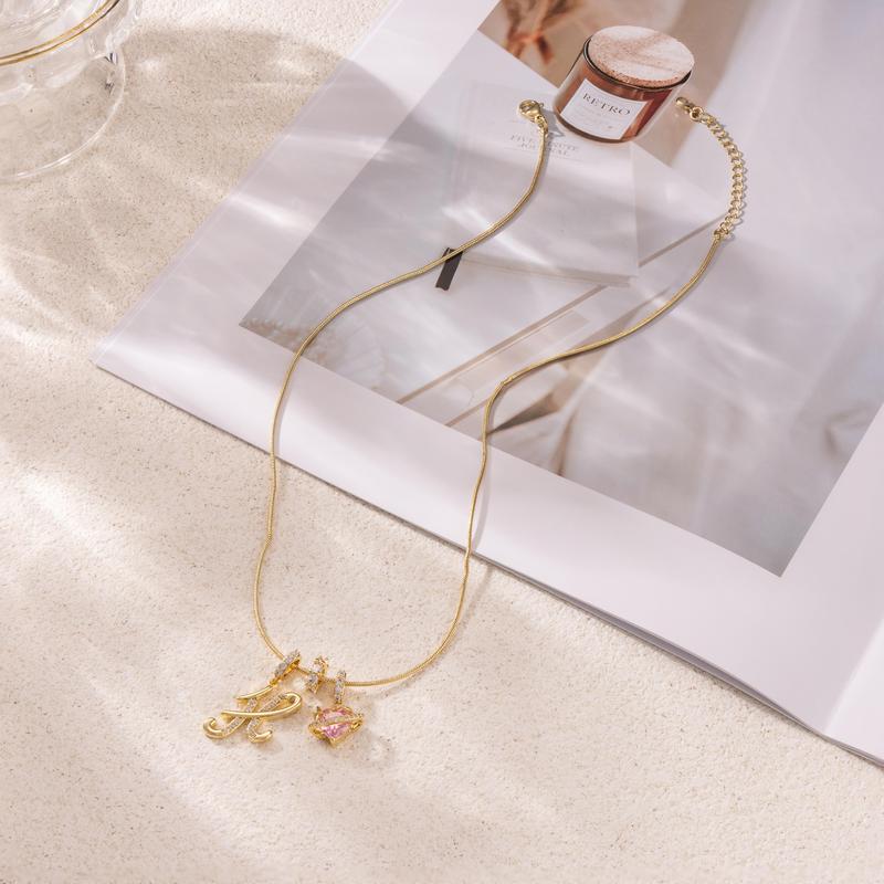 Luxe Initial Pendant Necklace | 3-Layer Gold Design with Adjustable Length 6