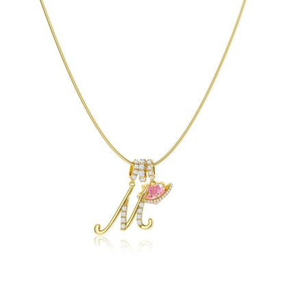 Luxe Initial Pendant Necklace | 3-Layer Gold Design with Adjustable Length 8