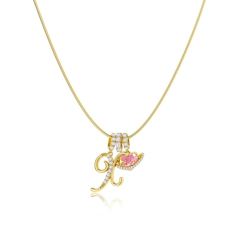 Luxe Initial Pendant Necklace | 3-Layer Gold Design with Adjustable Length 9