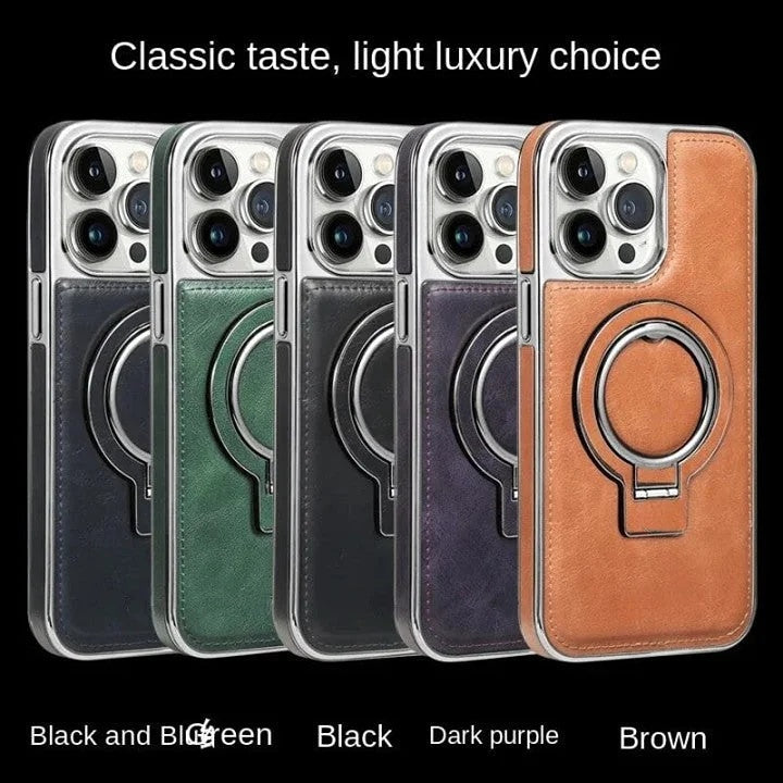 Luxe Invisible Stand Case | Premium Leather for iPhone 14 Pro & 14 1