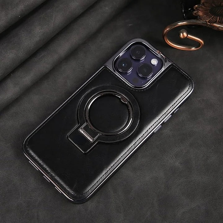 Luxe Invisible Stand Case | Premium Leather for iPhone 14 Pro & 14 12