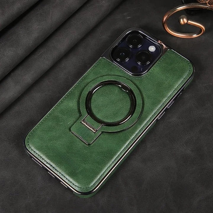 Luxe Invisible Stand Case | Premium Leather for iPhone 14 Pro & 14 9