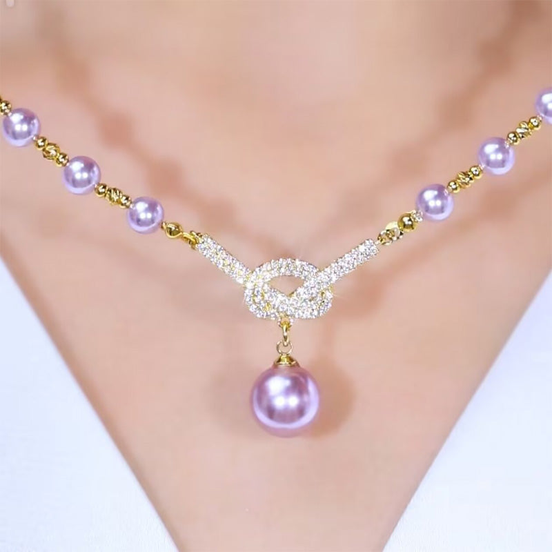 Luxe Pearl Necklace | Simulated Pearls with Rhinestone Accents 0