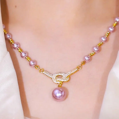 Luxe Pearl Necklace | Simulated Pearls with Rhinestone Accents 3