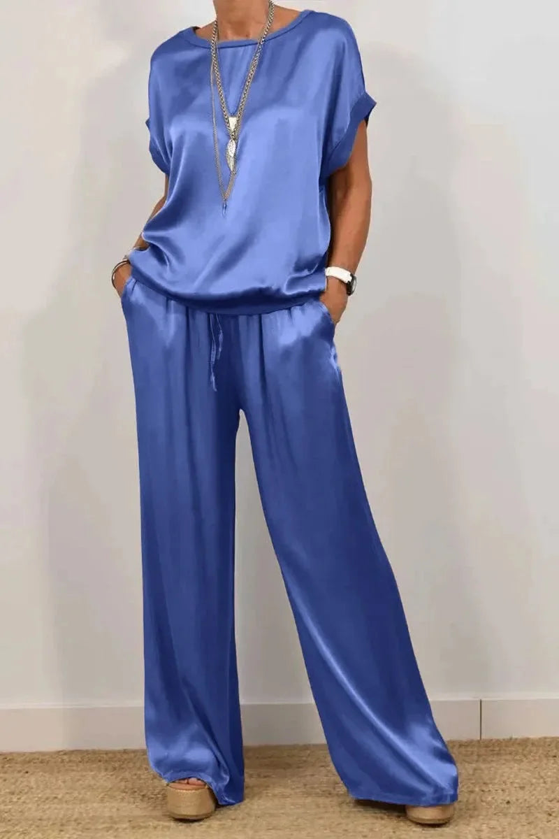 Luxe Satin Two-Piece Suit | Effortless Elegance 8